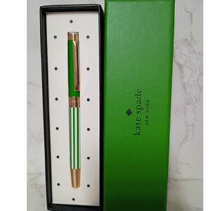 KATE SPADE New York Green Pastry Stripe Ballpoint Pen w/ Gift Box - NWT
